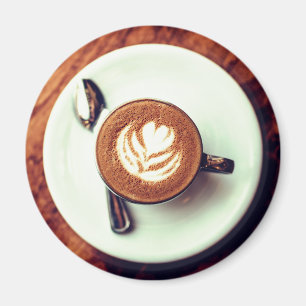 Koffiekopje cappuccino bruin wit latte magneet