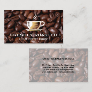 Koffiekopje en bonen Barista Visitekaartje