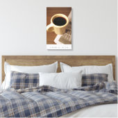 Koffiekopje en Krant op doek Canvas Afdruk (Insitu (Slaapkamer))