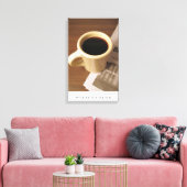 Koffiekopje en Krant op doek Canvas Afdruk (Insitu (Woonkamer))