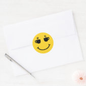 Koffiekopje Glimlach Ronde Sticker (Envelop)