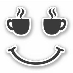 Koffiekopje Glimlach Sticker