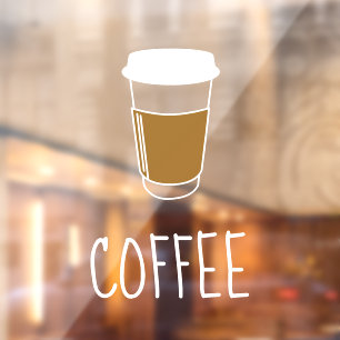 Koffiekopje Illustratie Eenvoudige illustratie Raamsticker