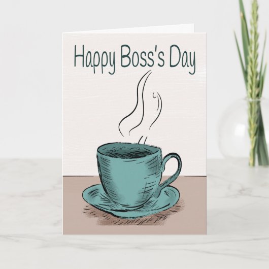 Koffiekopje illustratie voor Boss's Day Kaart (Voorkant)