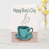 Koffiekopje illustratie voor Boss's Day Kaart (Gele Bloem)