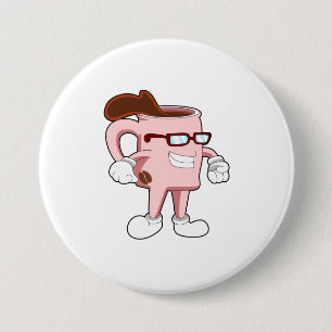 Koffiekopje met koffie ronde button 7,6 cm