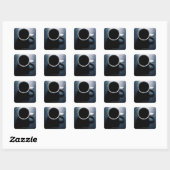 Koffiekopje op roestvrij staal vierkante sticker (Vel)
