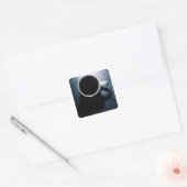 Koffiekopje op roestvrij staal vierkante sticker (Envelop)