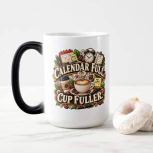 Koffiekopje voor kantoor met kalender magische mok