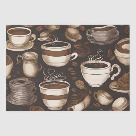 Koffiekopjes / Decoupage Tissuepapier (Voorkant)