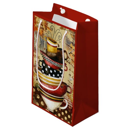 Koffiekopjes Divine Gift Bag Klein Cadeauzakje (Voorkant Gekanteld)