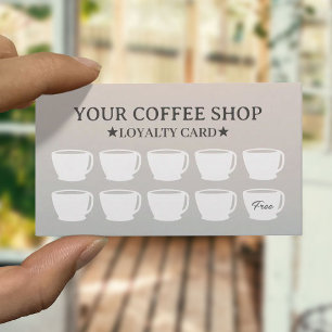 Koffiekopjes Elegante Zilveren Cafe Klant Klantenkaartje