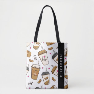 Koffiekopjes, koffiebonen, koffieliefhebber, Jouw Draagtas