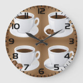 Koffiekopjes met bonen en chocolade grote klok (Voorkant)