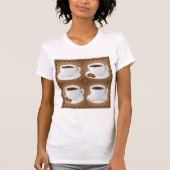 Koffiekopjes met bonen en chocolade t-shirt (Voorkant)