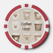 Koffiekopjes met hartvorm en room poker chips (Voorkant)