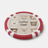 Koffiekopjes met hartvorm en room poker chips (Enkel)