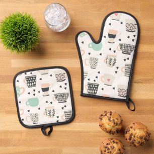 Koffiekopjes Ovenwant & Pannenlap Set