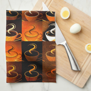 Koffiekopjes vallen theedoek