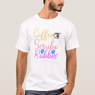 Koffiekruiden en rubberen handschoenen met schuine t-shirt