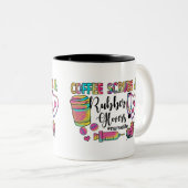 Koffiekruiden en rubberhandschoenen tweekleurige koffiemok (Voorkant rechts)