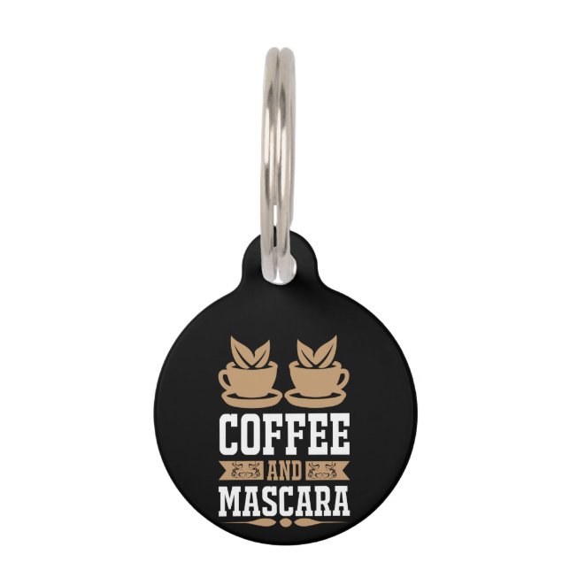 Koffiekunst Coffee en Mascara Huisdierpenning (Voorkant)