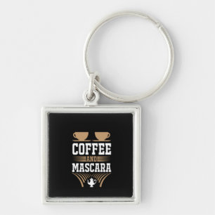 Koffiekunst Coffee en Mascara Sleutelhanger