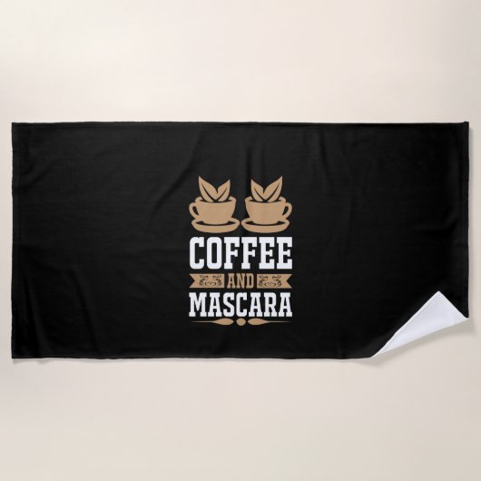 Koffiekunst Coffee en Mascara Strandlaken (Voorkant)