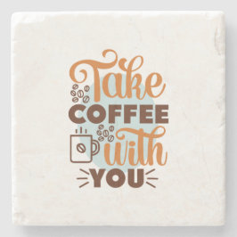 Koffiekunst haalt koffie met je mee stenen onderzetter