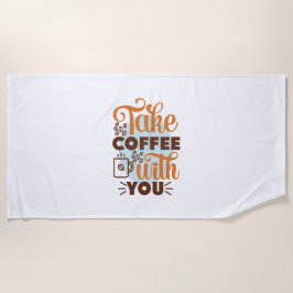 Koffiekunst haalt koffie met je mee strandlaken