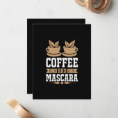 Koffiekunst Koffie en Mascara Notitiekaartje (Voorkant / Achterkant in situ)