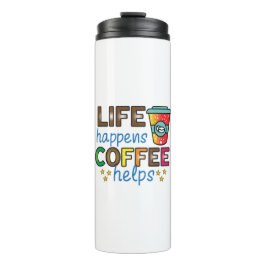 Koffiekunst leven gebeurt met koffie Helpt Thermosbeker