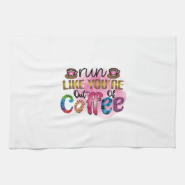 Koffiekunst loopt net alsof je geen koffie meer he theedoek