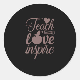 Koffiekunst Teach Love Inspire Ronde Sticker