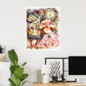  KoffieLady Art Print (Thuiskantoor)