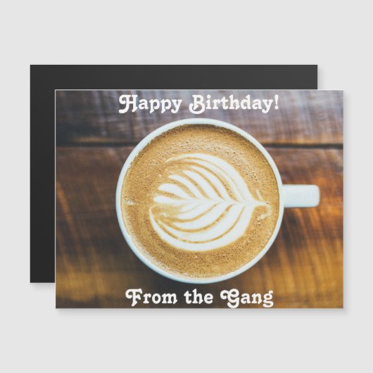 Koffielatte met bladschuim op hout (Voorkant / Achterkant)