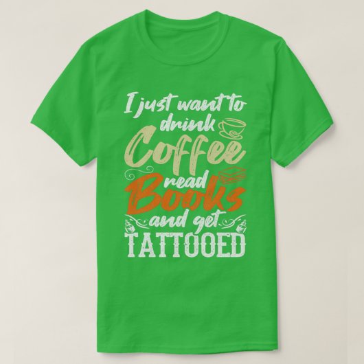 Koffieleesboek Tattoo T-shirt (Design voorkant)