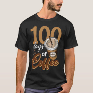 Koffieleraar 100 Koffiebekers 100e dag school T-shirt