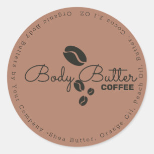 Koffielichaam Butter Bath Soap Branding Ronde Sticker