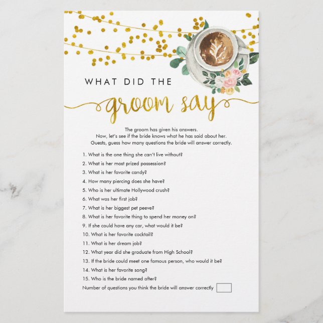 Koffieliefde is wat de groom heeft gezegd (Voorkant)