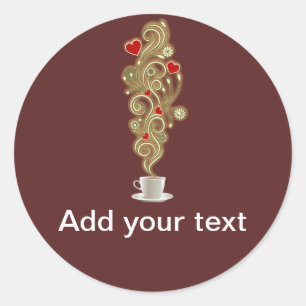 Koffieliefde Ronde Sticker