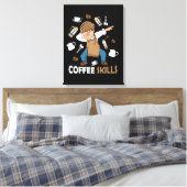 Koffieliefhebber Cadeau Mannen Barista Latte Art Canvas Afdruk (Insitu (Slaapkamer))