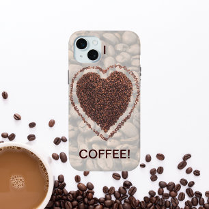 Koffieliefhebber Coffee Bean Heart 15 Plus iPhone 15 Mini Hoesje