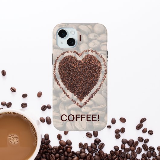 Koffieliefhebber Coffee Bean Heart 15 Plus Case-Mate iPhone Case