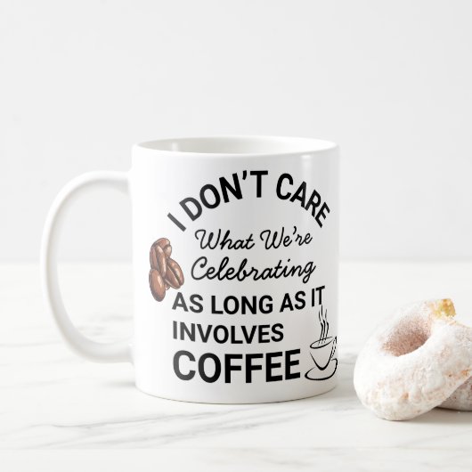 Koffieliefhebber Funny Quote Coffee Mok (Met donut)
