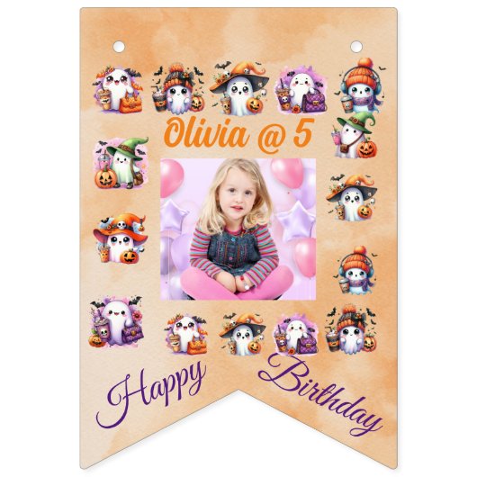 Koffieliefhebber Ghost Bunting Flags voor de verja Vlaggetjes (Eerste vlag)