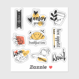 Koffieliefhebber Ink Schets Sticker