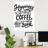 KoffieLiefhebber Koffie En Een Goed Boek Poster (Thuiskantoor)