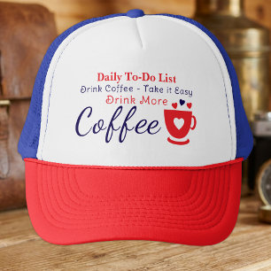 Koffieliefhebber neem het ervan red trucker pet