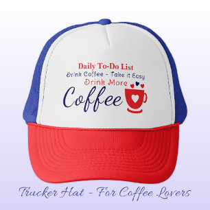 Koffieliefhebber neem het ervan red trucker pet
